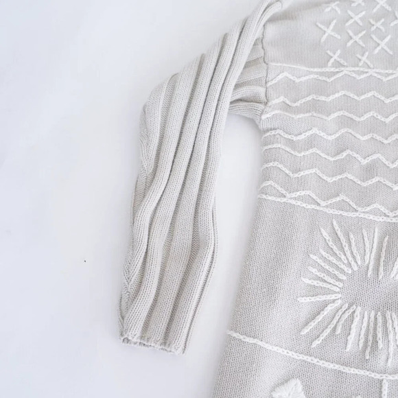 Vintage 90'S B.I.A.X. Tan Knit Geometric 3D Pattern Button Up Cardigan Sweater - Picture 9 of 9